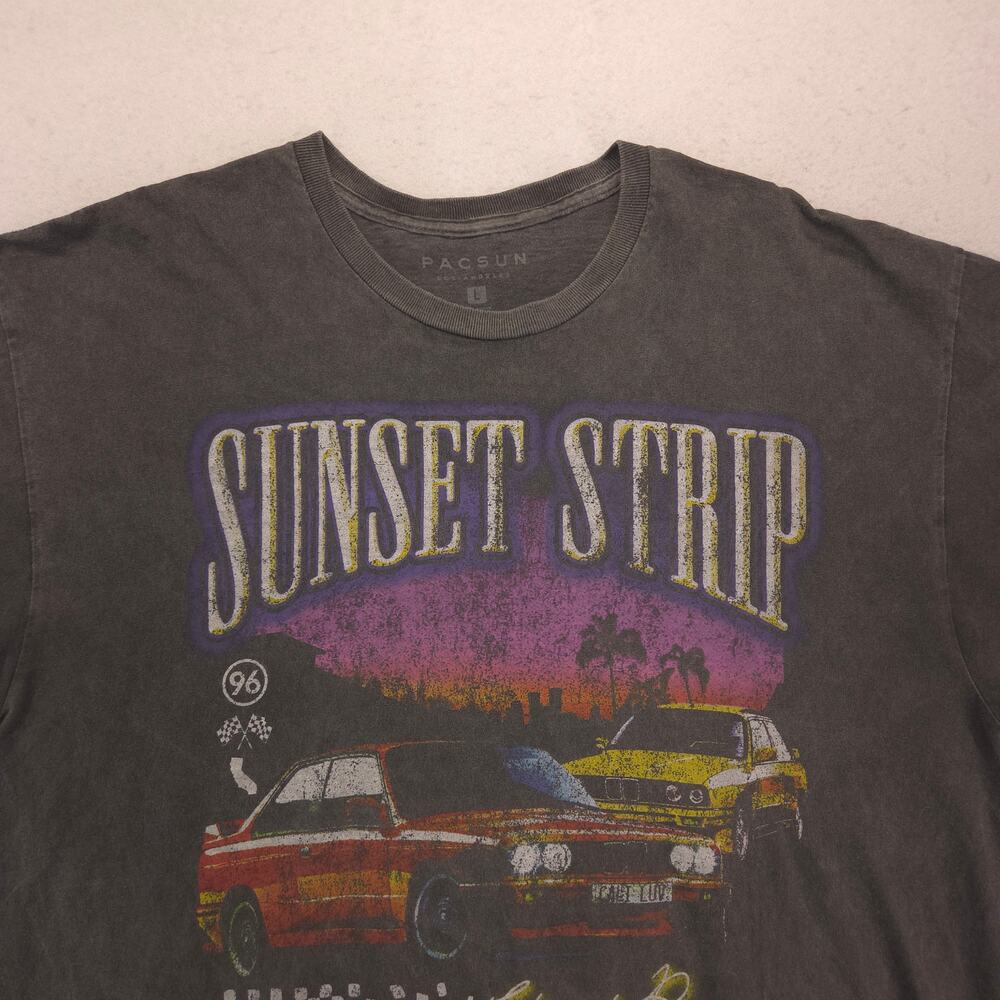 PacSun Casual Crew Neck Short Sleeve Striped T Shirt Mens Size XL Gray